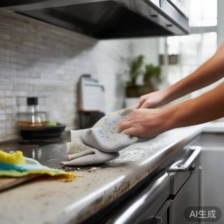 油烟机大扫除，先擦油渍。