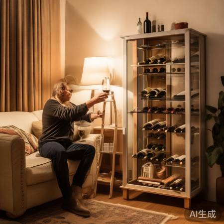 酒柜高度80-100cm，舒适