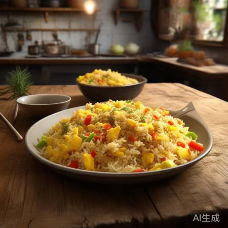 “鸡蛋剩饭酱油炒饭，健康美味无