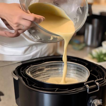 蛋糕液半满入锅