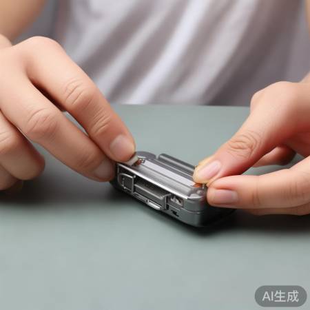 打开电池盖,轻柔操作。