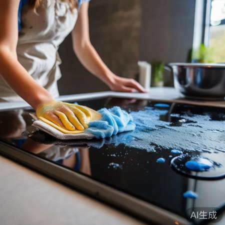 “集成灶每日擦洗，防油污粘连”