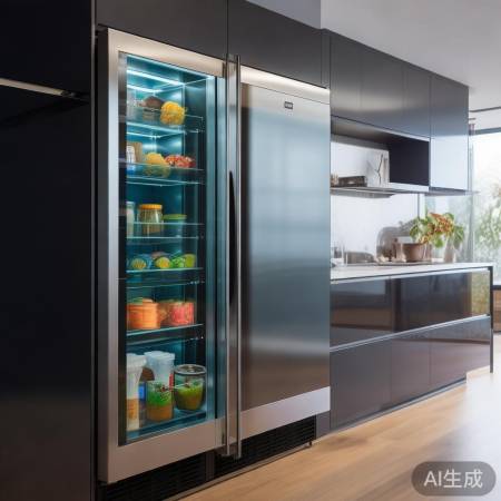 “美的冰箱玻璃面板，厨房时尚神