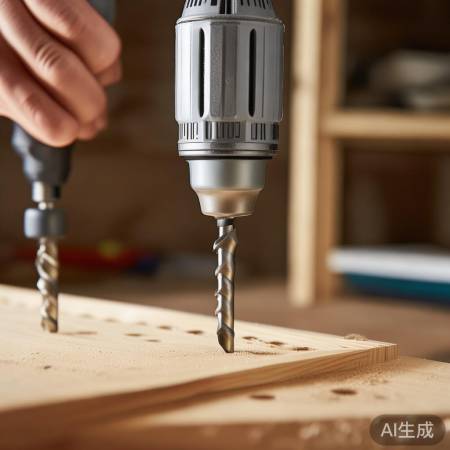 门框钻孔，深浅适中